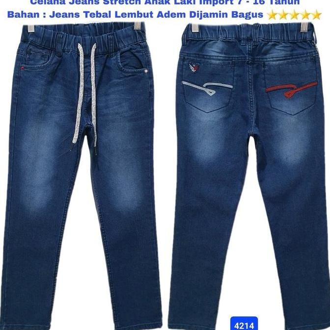 Ready Celana Panjang Soft Jeans Stretch Anak Laki Import 7 - 16 Tahun Celana Jeans Anak Remaja Tangg