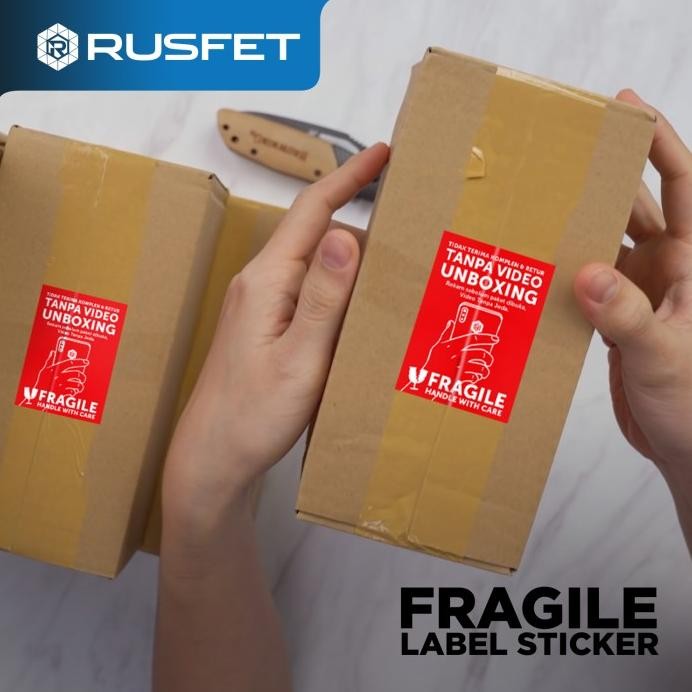 

ready Stiker Unboxing Fragile Sticker Label Video Unboxing 500pcs Per Roll murah