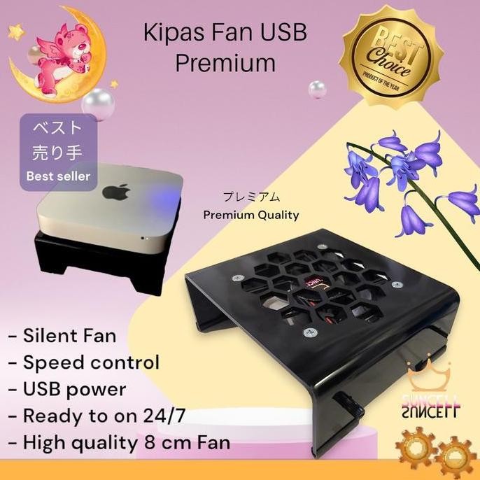 TERLARIS - Pendingin Android TV box, modem wifi, wifi router Premium Black Mika