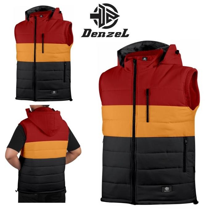 Tersedia DENZEL DZ 034 Jerman - Jaket Rompi - Jaket motor Pria Denzel Merah Kuning Hitam