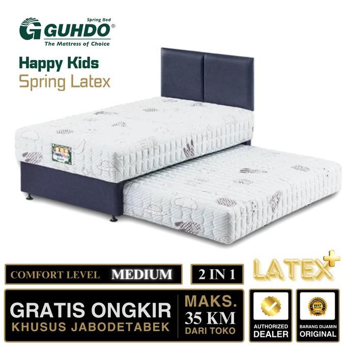 new Kasur 2in1 2 in 1 Sorong Guhdo Happy Kids Spring Latex | Kasur Anak | Kasur Tingkat | Kasur Doub
