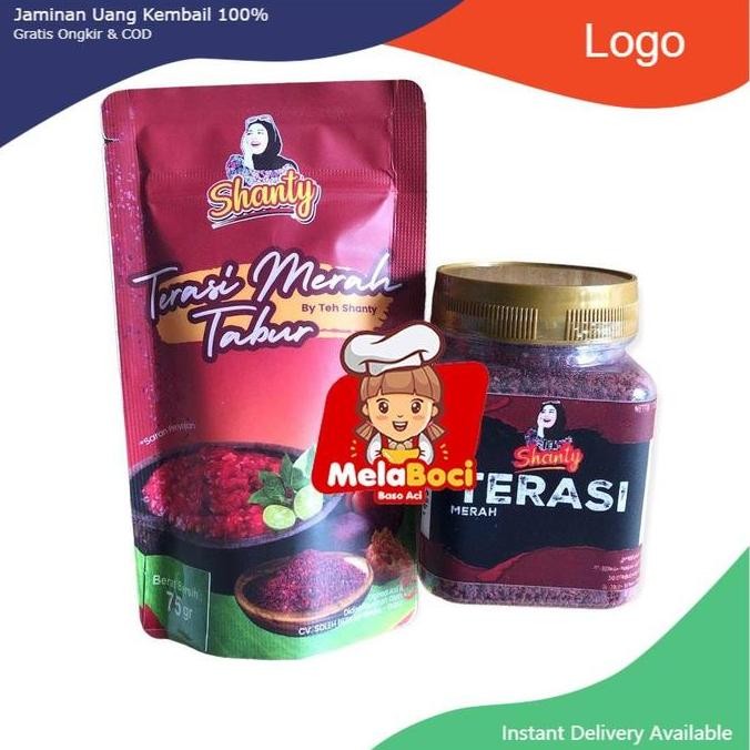 

(COD) 2 varian POUCH & BOTOL Terasi Merah Tabur Shanty denny cagur Terasi Instant Tahan 1 tahun Mas Shop
