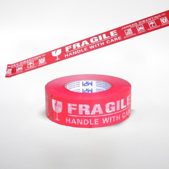 

ready Lakban Fragile Merah Jumbo Jangan Dibanting 48mmx300 Yard MPI murah