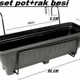 GANTUNGAN POT KOTAK PANJANG TEMPEL PAGAR/RAK BALKON BESI/RAK PAGAR/STANDING POT BESI/RAK POT TANAMAN