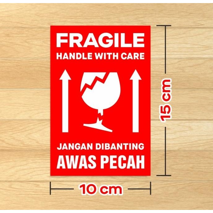 

ready Sticker Fragile Awas Pecah Stiker Jangan Dibanting 15x10 cm (100 pcs) murah