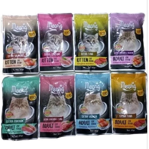 Meong Pouch 85gram Makanan Kucing Basah Meong Wetfood Kucing