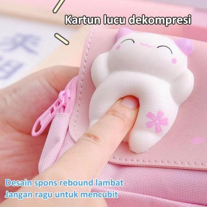 

tyS Tempat pensil squishy cute bear Tas pensil multifungsi dekompresi Kotak pensil lucu besar unik Pencil case 3D cute waterproof Untuk sekolah kantor pelajar Large capacity pencil bag Kotak pensil anak Handle design Stationery