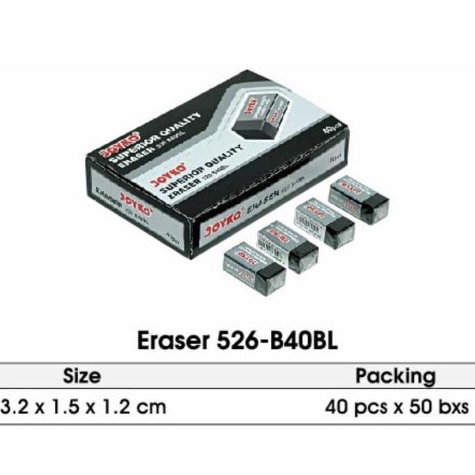 

tyS Penghapus Pensil Joyko B40BL (HITAM) [Pak=40pcs]