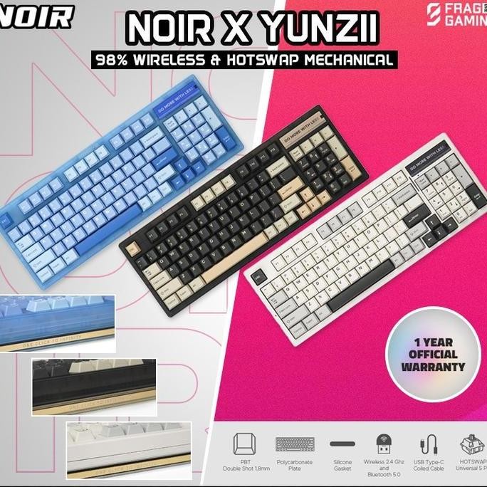 Noir x Yunzii 1800 Noir Yunzi Wireless Mechanical Keyboard 98 Keys