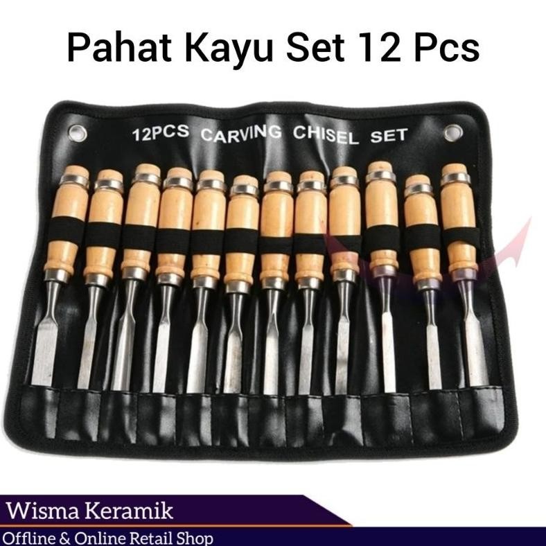 pahat kayu set 12 pcs, wood carving chisel set
