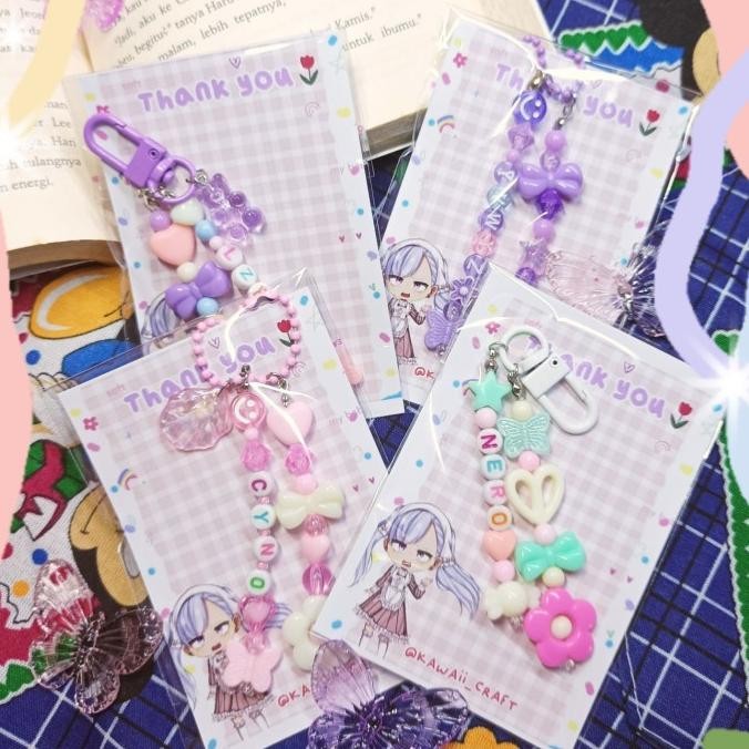 Gantungan Kunci Hp CUSTOM NAMA Phone Hook Phone Strap aksesoris