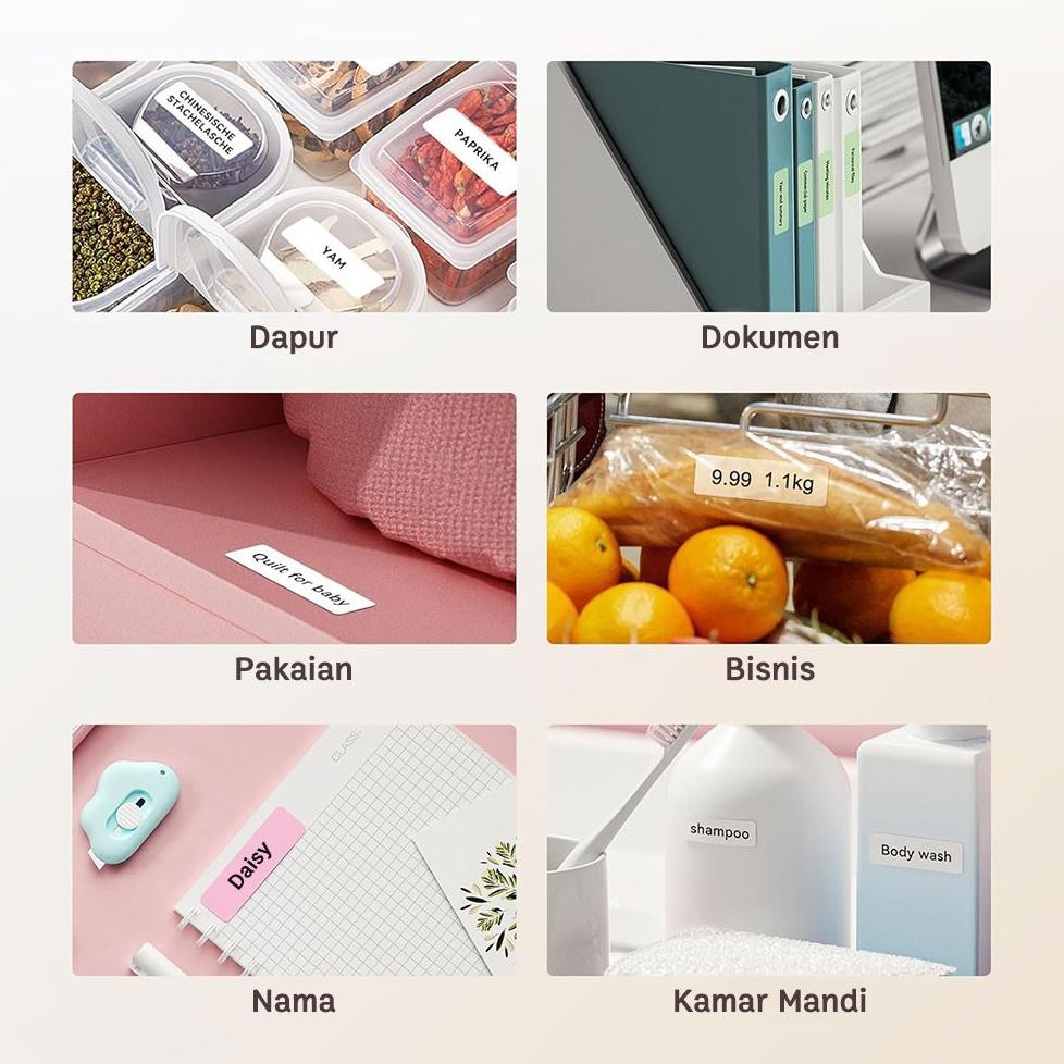 

baru !!! Paket 3 GulunganNIIMBOT D11/D110/D101 Stiker Label Putih/Transparan, Stiker Label Nama dan Harga