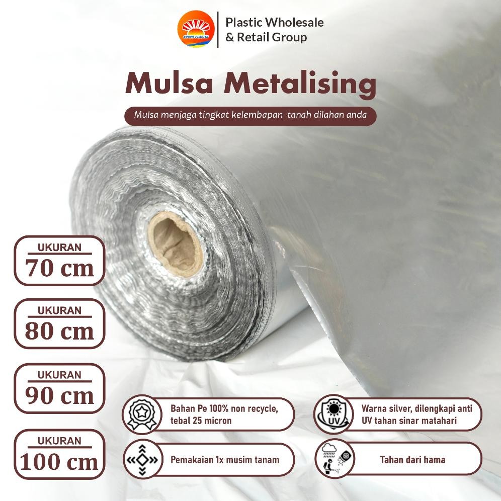 Plastik Mulsa Perak 1 Roll 8 Kg Mulsa Grenjeng Lebar 90 Cm Ready Stock