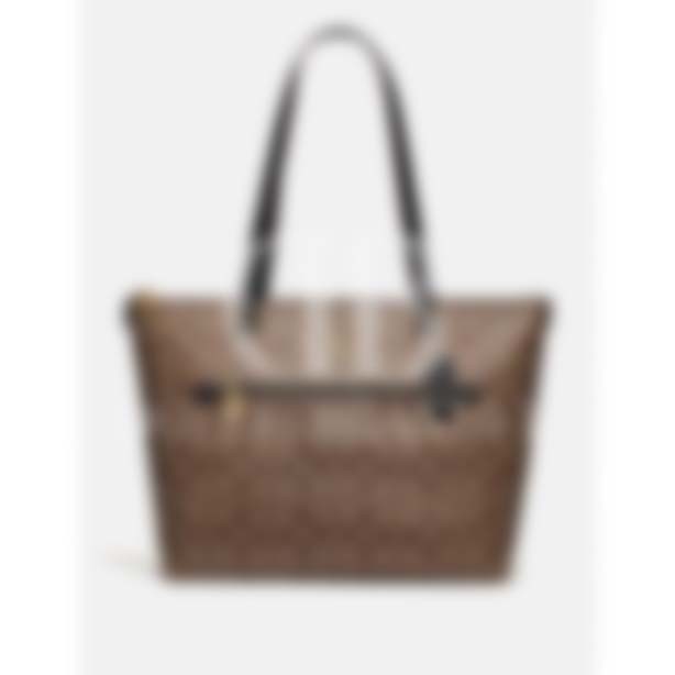 TOTE GALLERY IN SIGNATURE CANVAS MAHOGANY (F79609)