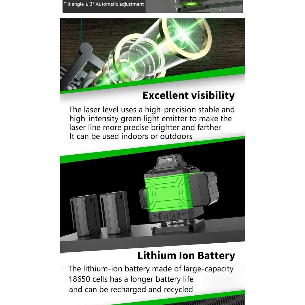ready  laser level bangunan waterpass laser keramik Laser level leveling 8/12 line digital meteran l