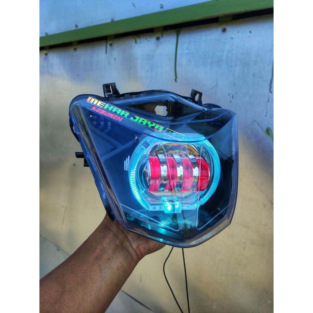 SEPAKET REFLEKTOR LAMPU TEMBAK BILED BEAT 2016 2017 2018 2019 ESP ice blue