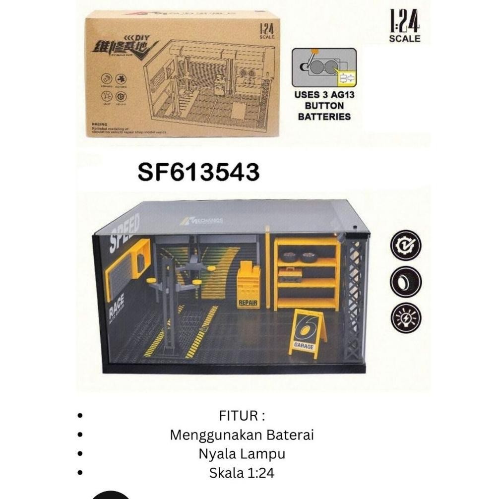 Terlaris Diorama Bengkel Akrilik Tempat Pajangan Diecast Mobil Murah