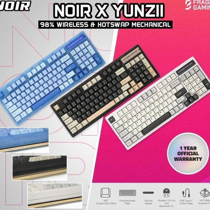 Noir X Yunzii 1800 Noir Yunzi Wireless Mechanical Keyboard 98 Keys New Stok
