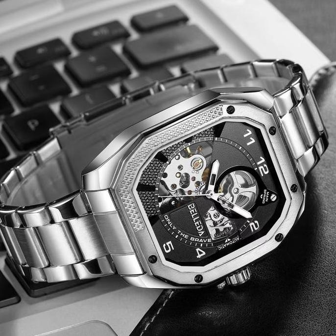 Murah Eksklusiff Live Buy 1 Geet 1  Belleda 9528 Rantai Jam Tangan Pria Otomatis Anti Air Watches