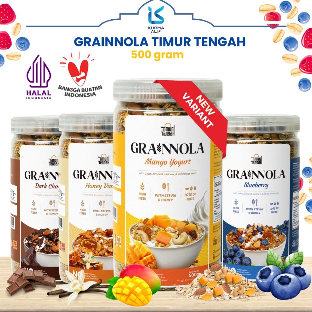 

TERMURAH Granola Timur Tengah 500 Gr Sereal Sarapan Sehat Oatmeal With Almond and Mete Siap kirim