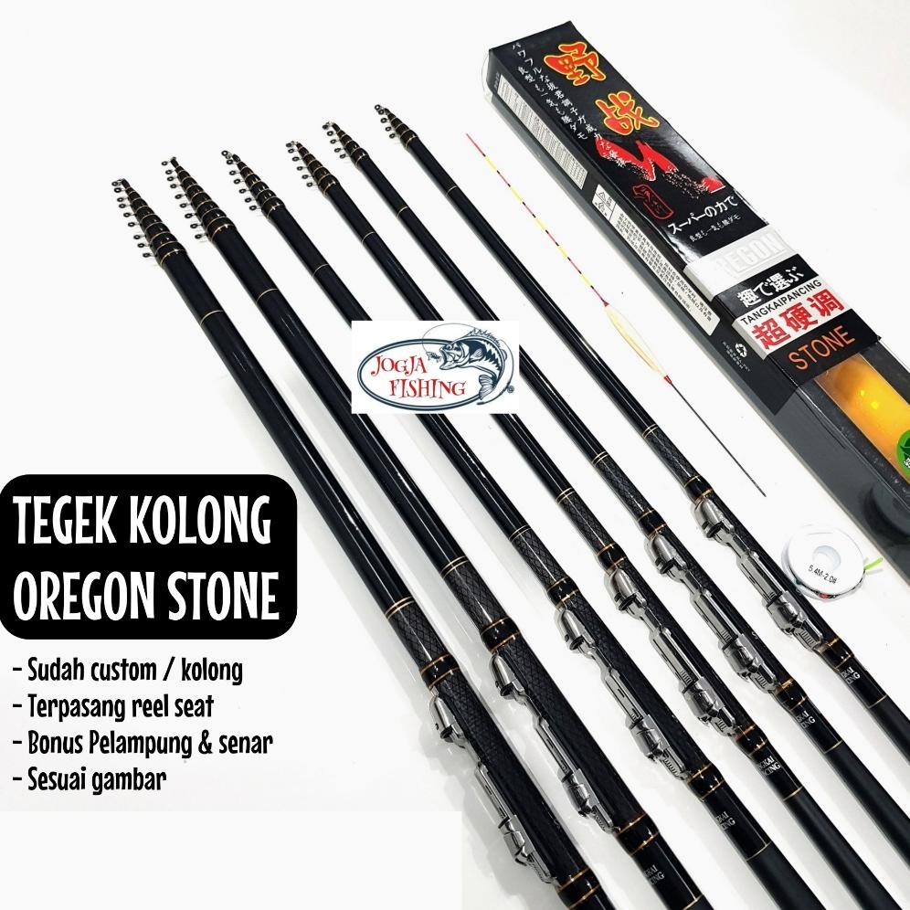 JORAN TEGEK KOLONG OREGON STONE 270 300 360 450 540 CARBON RING - REEL SEAT SIAP PAKAI