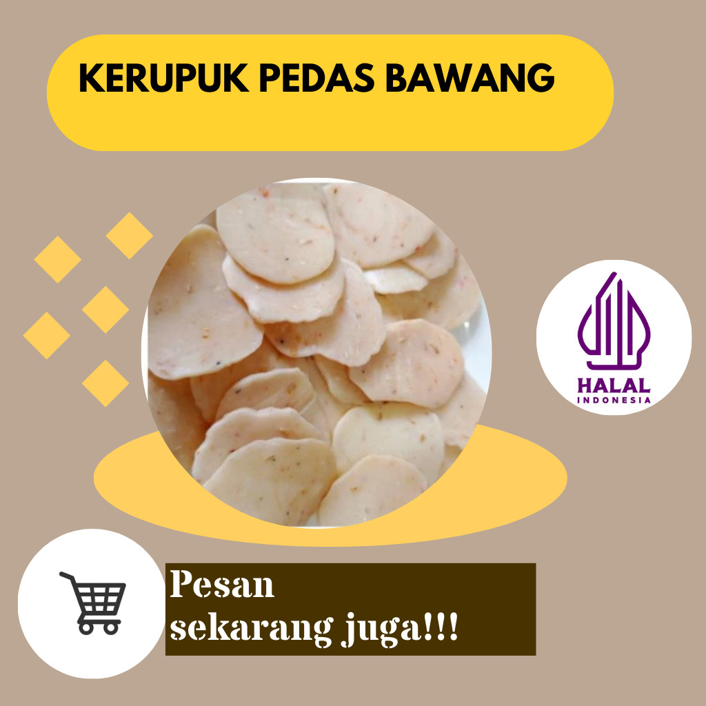 

Krupuk pedas bawang Krupuk bawang enak dan renyah