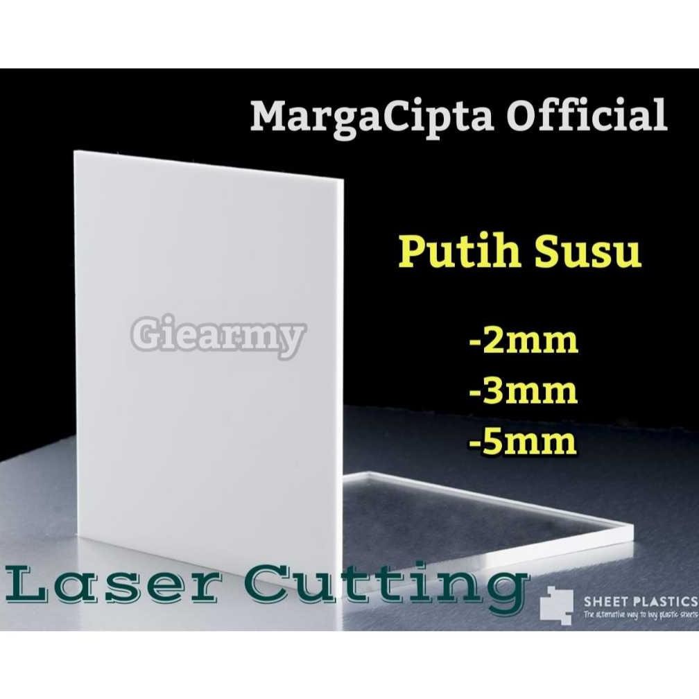 

redi Akrilik Acrylic Putih Susu Bebas Ukur Sendiri Potongan Custom