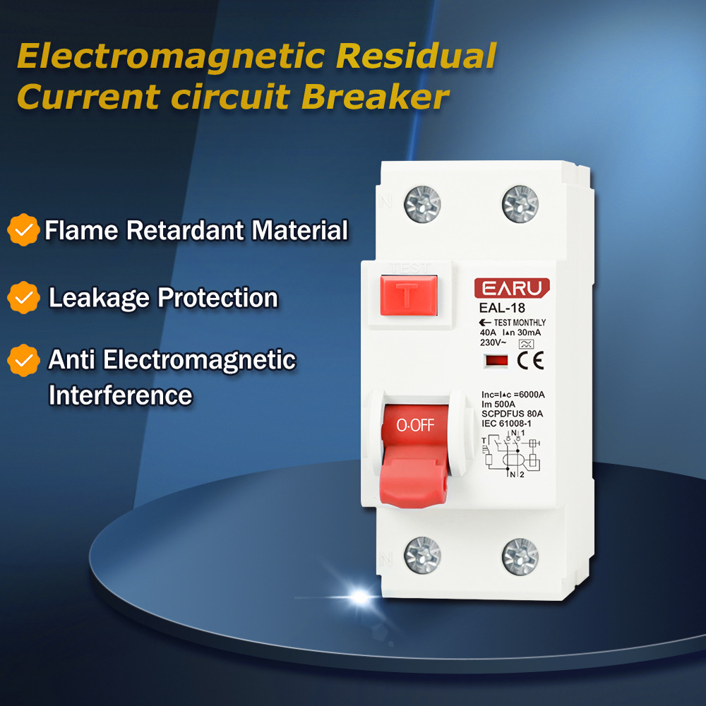 2P 32A 10/30/100/300Ma Type A Rccb Rcd Elcb Electromagnetic Residual Current Circuit Breaker