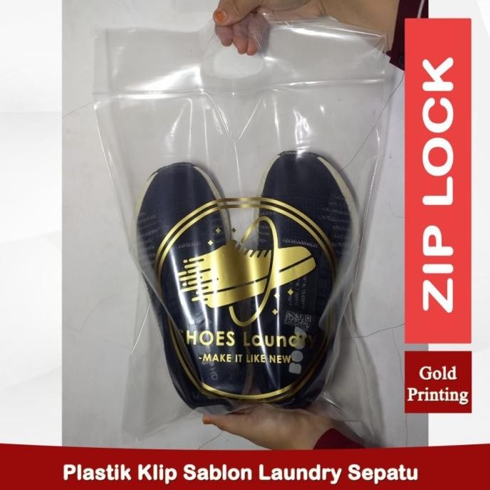 Plastik Laundry Sepatu Klip Zip Lock Sablon
