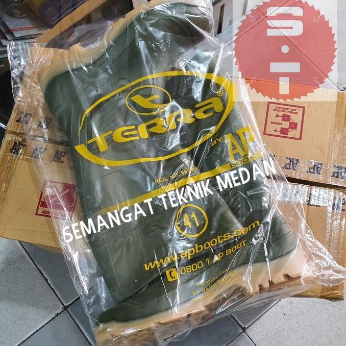 AP TERRA SEPATU BOOT BOOTS KARET HIJAU KUNING AP TERRA ECO AP BOOTS