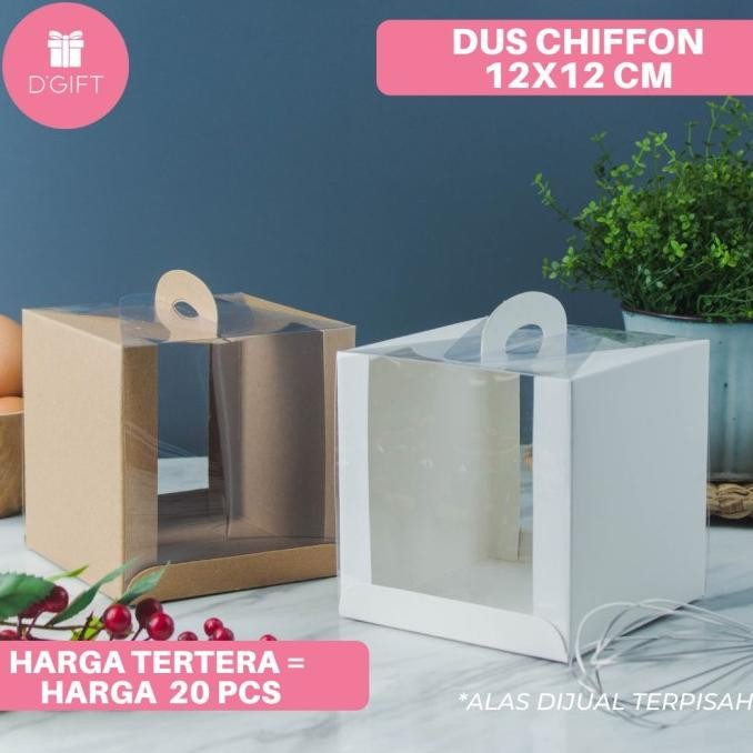 

TERBARU - 20pcs-Dus Chiffon Mini/Dus Kue/Kotak Kue/ Carry Box/GiftBox Kue