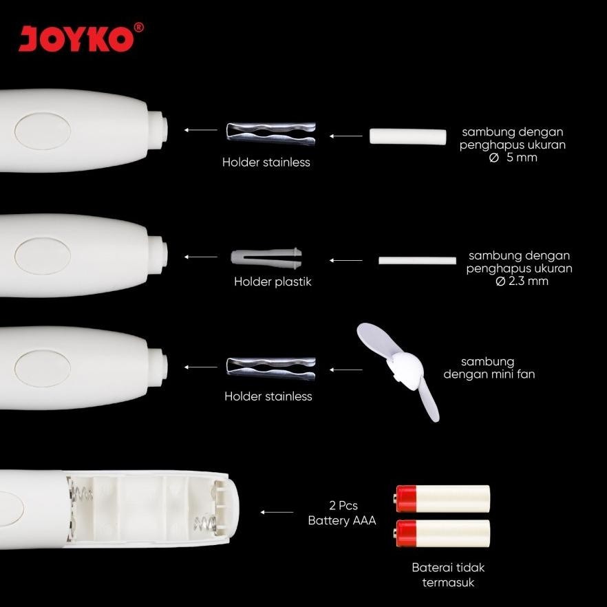 

XD27 Promo! Joyko Electric Eraser 2in1 ER-119E / Penghapus Dan Kipas Elektrik Joyko Murah Berkualitas Sale Hemat