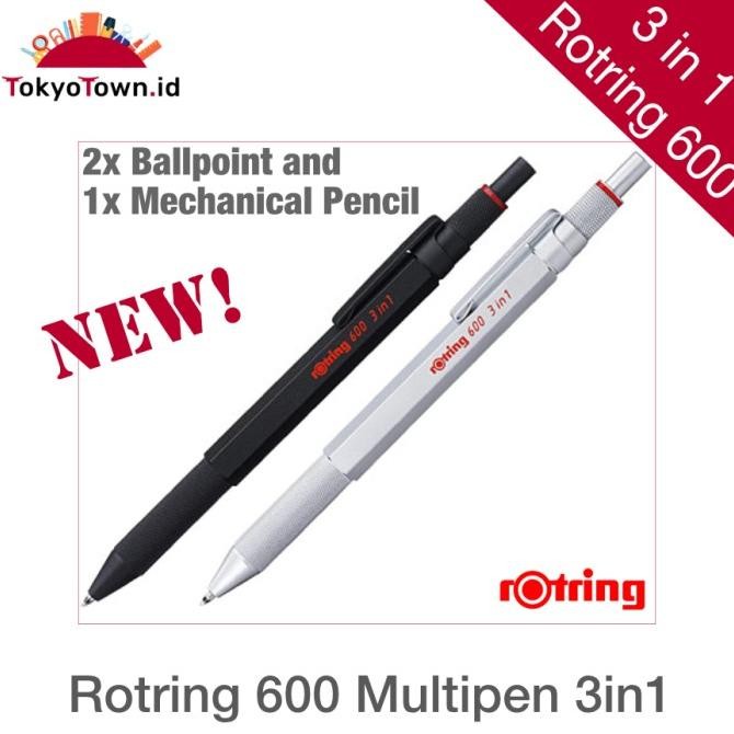 

TERMURAH - Rotring 600 3in1 Multipen Ballpoint Mechanical Pencil