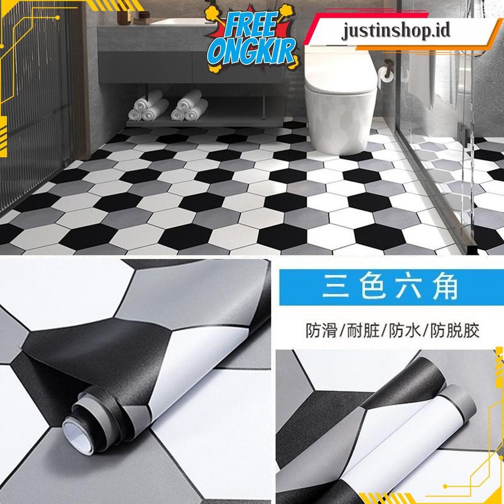 5M * 61Cm Pvc Stiker Lantai Stiker Perekat Lantai Stiker Dinding Kamar Mandi Stiker Lantai Tahan Air