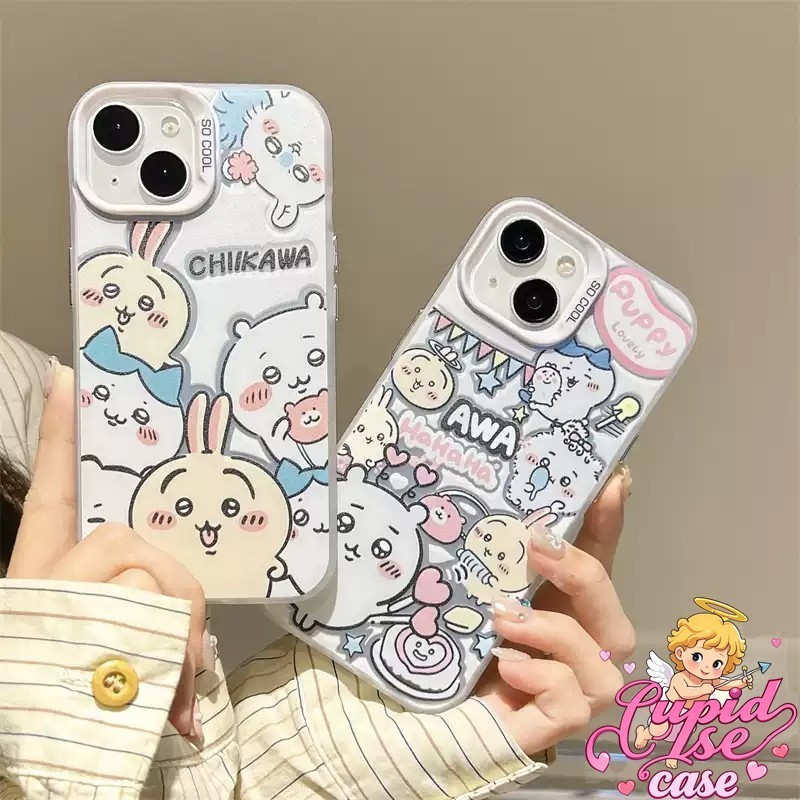 Casing Pasangan Keluarga Chikawa 537 Ji Yi Xiao Ba iphone XR X XS Max 7 Plus 8 Plus 11 Pro Max  12 P