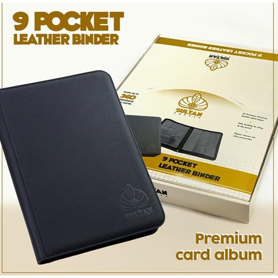 

new !!! Sultan Album 9 Pocket Zippered Leather Binder Black murah