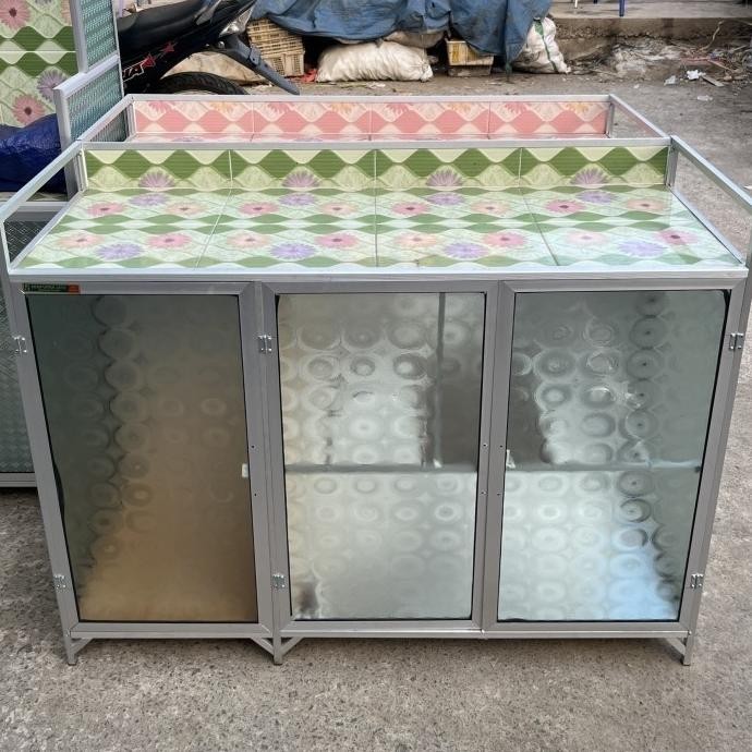 RAK DAPUR  PIRING KACA /MEJA KOMPOR 2 TUNGKU/ RAK KOMPOR 3 PINTU