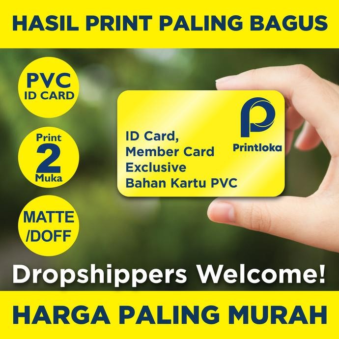 

new !!! Print ID Card Eksklusif Kartu Member Nama PVC DOFF/MATTE Name Tag murah