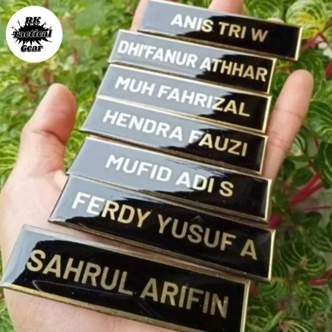 new !!! Name tag / Huruf Gold / Papan nama PNS/GURU / Nama Dada  + Resin murah