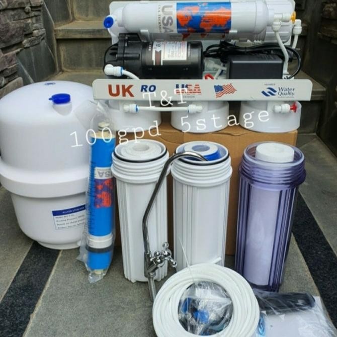 MESIN AIR MINUM RO 100GPD UK GANTUNG / RO 100 GPD USA