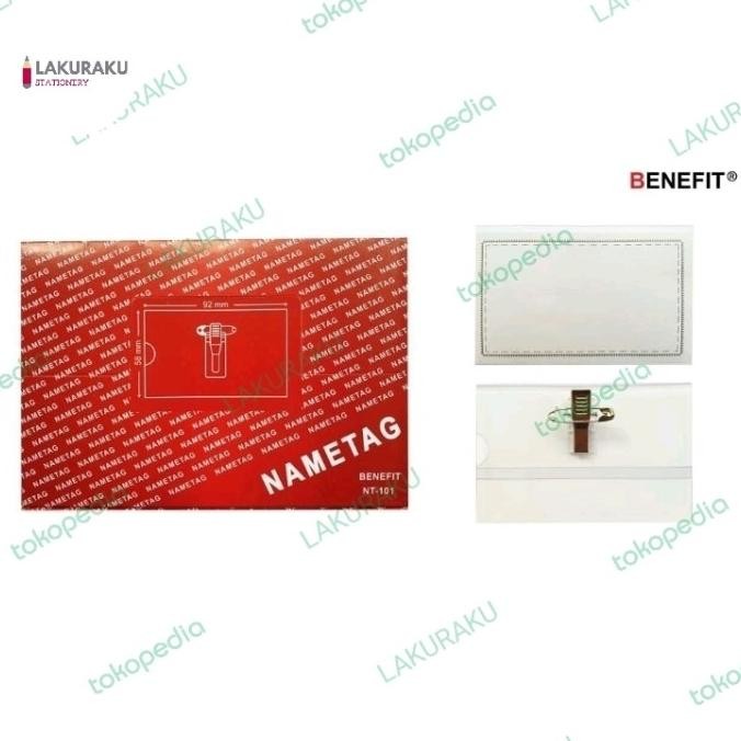 

new !!! NAME TAG TEBAL BENEFIT NT-101 NAMEBADGES PAK 50 PCS JEPIT BUAYA PENITI murah