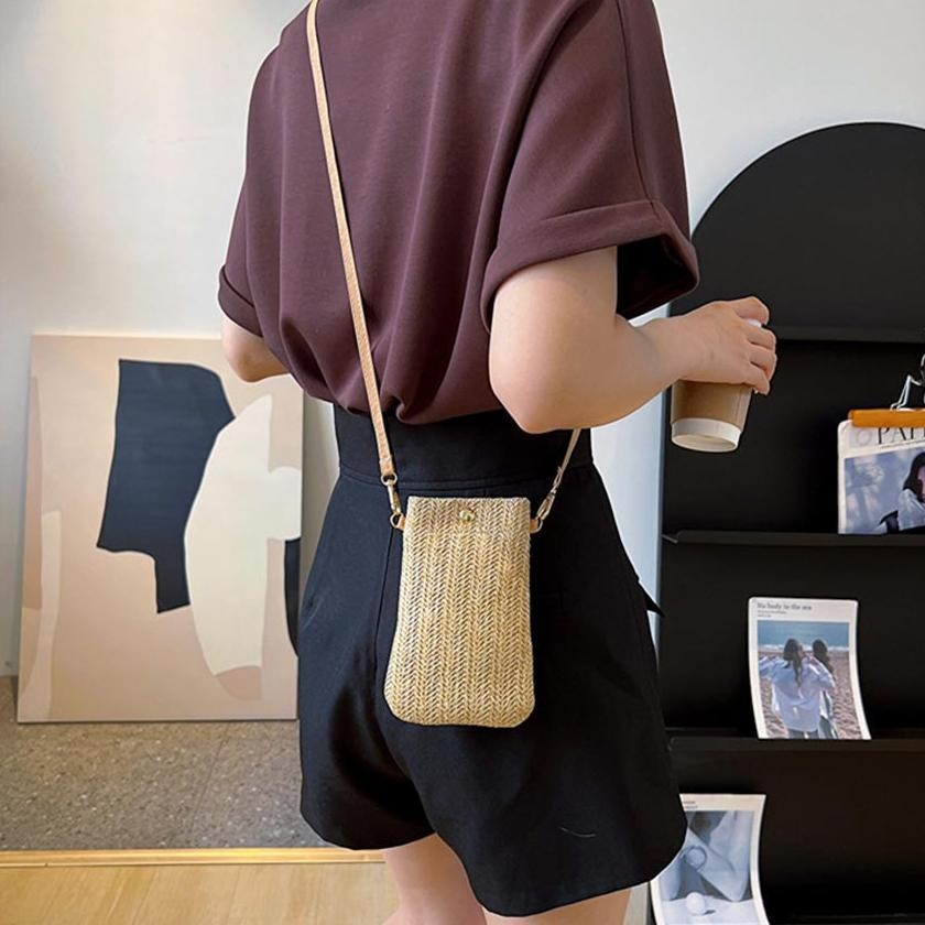 Premium Tas Selempang Hp Rajut Wanita Korea Slingbag Hp Unik High Quality