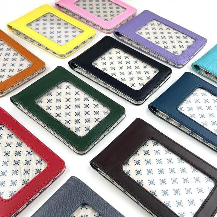 

new !!! ID card holder kulit asli model selip saku magnet murah