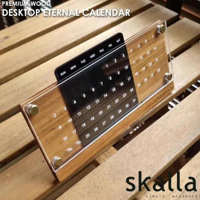 

new !!! Wooden Eternal Calendar kalender abadi kayu meja souvenir Aesthetic murah