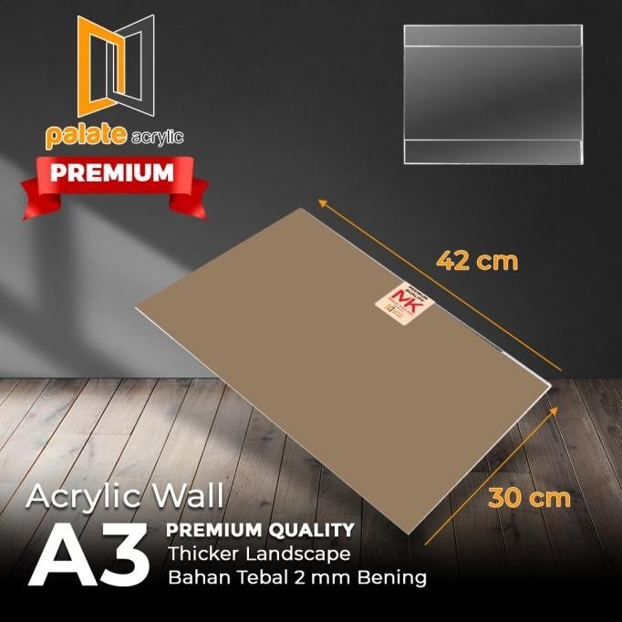 

new !!! Akrilik Wall A3 Landscape/ Acrylik / Thicker / Akrilik Dinding Brosur murah