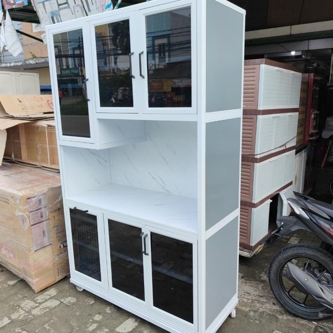 RAK PIRING ALUMUNIUM ACP KOKOH / LEMARI SAYUR / RAK DAPUR MINIMALIS / LEMARI DAPUR ALUMINIUM