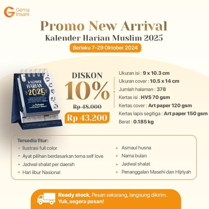 

new !!! Kalender Meja Harian 2025 | Kutipan Islami Setiap Hari | Gema Insani Press murah