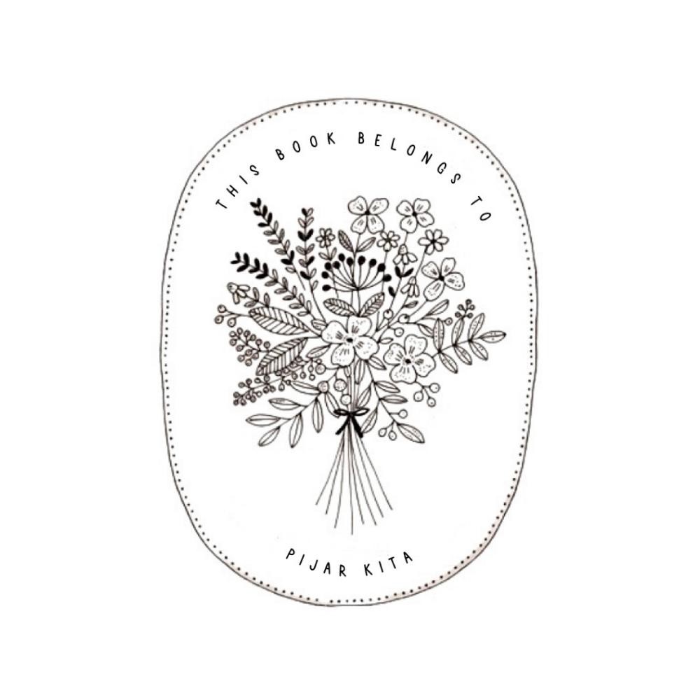 

terlaris b-4 | custom nama book stamp / stempel buku novel aesthetic pijarkita murah