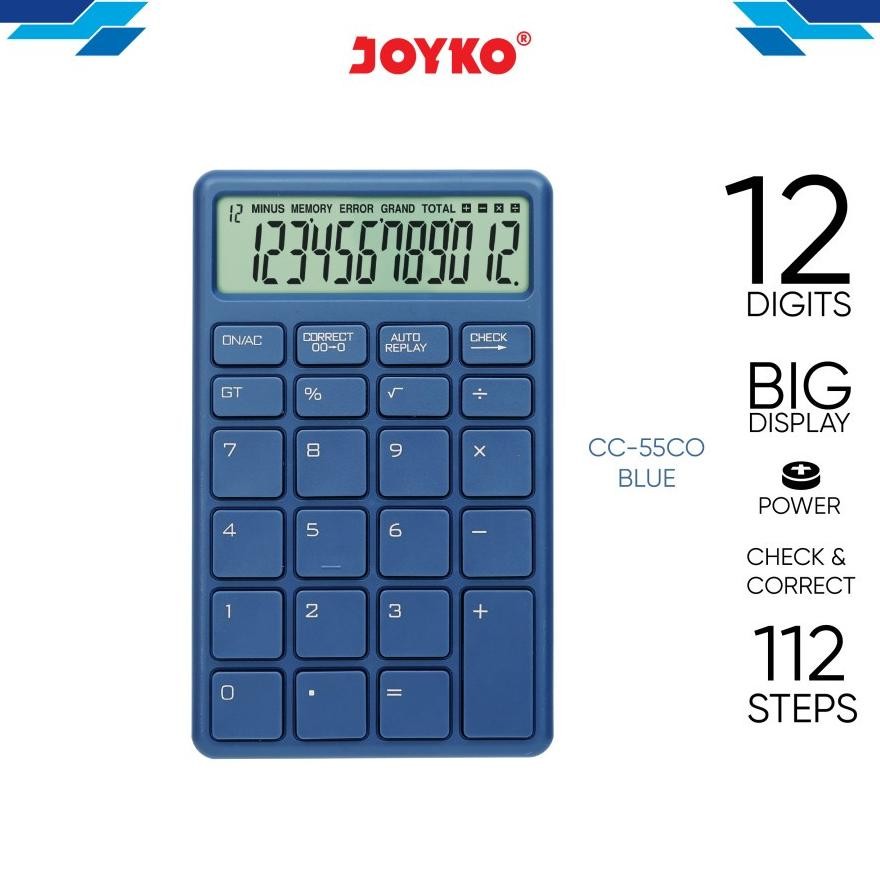 

ii-99 NLD-1419 Kalkulator Check & Correct JoyKO CC-55CO - Calculator Desktop Color 12 Digit Berkualitas Terlaris