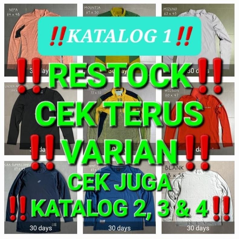 New Baselayer Outdoor Baju Kaos Olahraga Jersey Futsal Parasut Manset Sepeda Gowes Gym Fitness Sepak